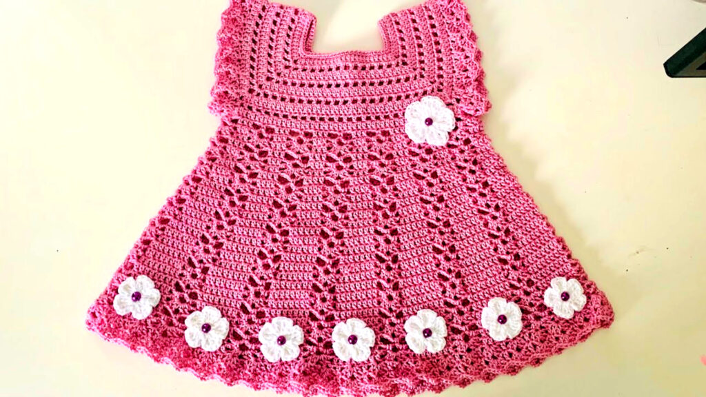 Vestido para Bebe Tejido a Crochet | 0 a 3 meses - Proyectos en Casa