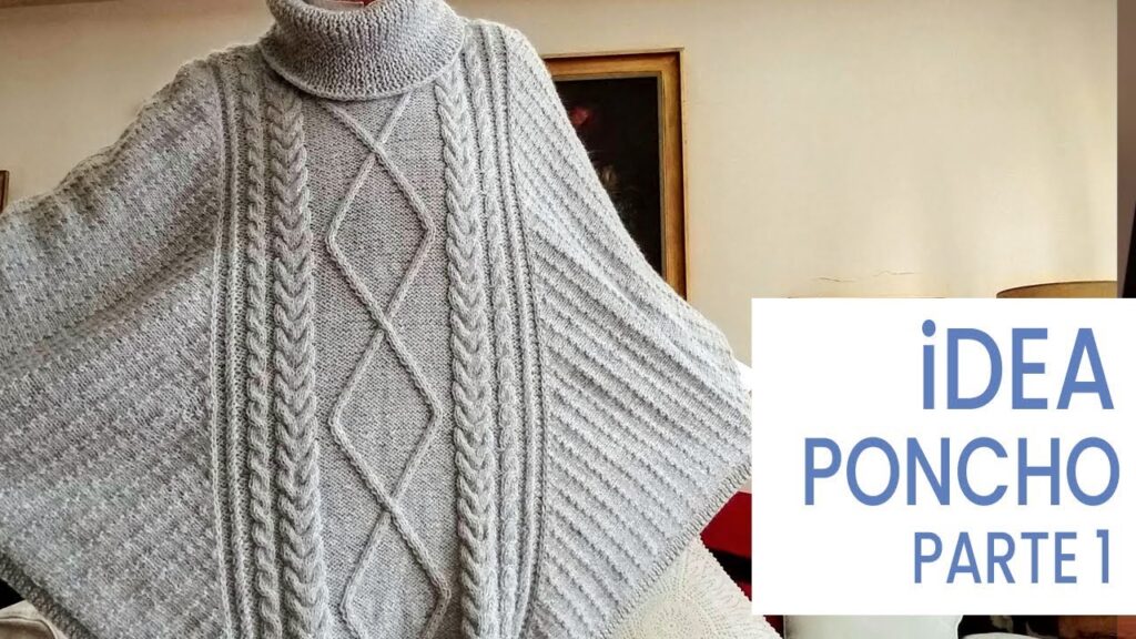 Palmadita Antorchas Amante Poncho tejido con lana de alpaca a dos agujas - Proyectos en Casa
