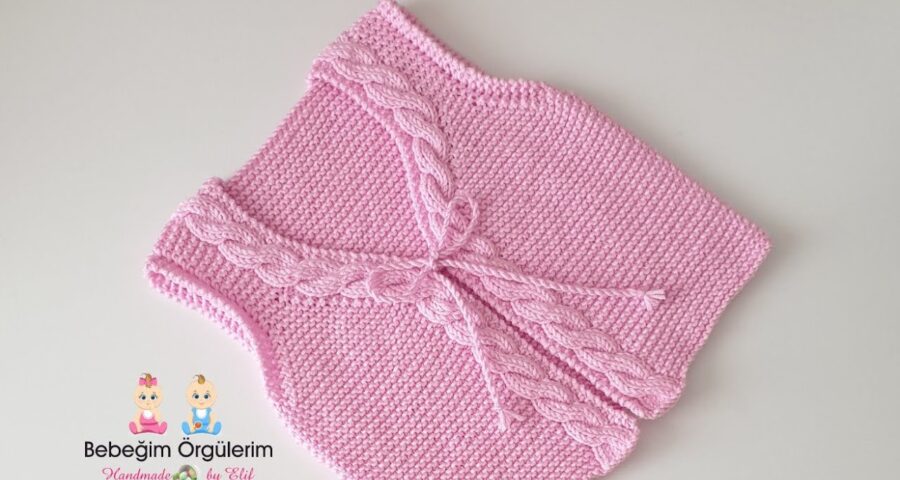 Chaleco de bebe a dos agujas
