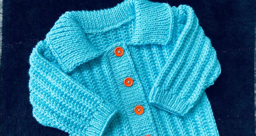 Cardigan a dos agujas para niños