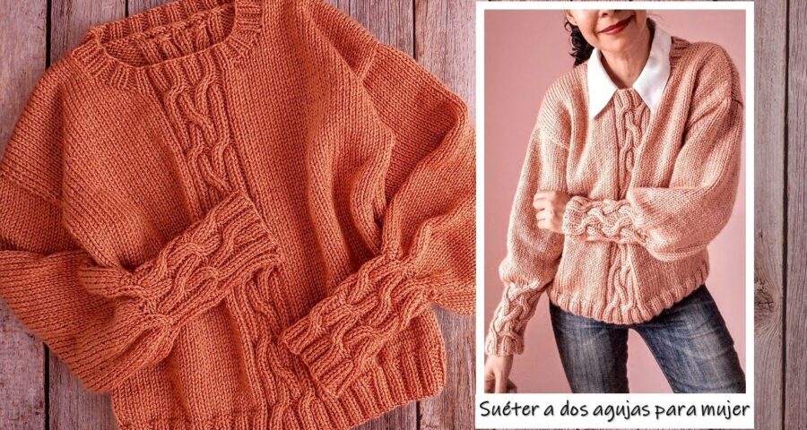 Sueter de mujer a dos agujas
