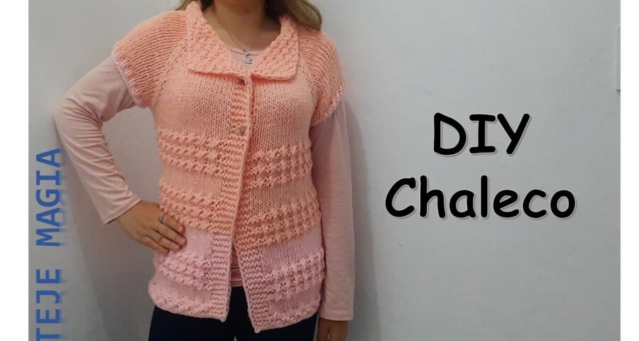 Chaleco de dama a dos agujas