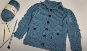 Chaqueta corrugada a dos agujas