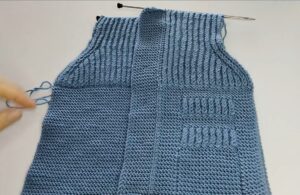 Chaqueta corrugada a dos agujas