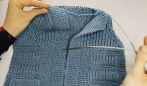 Chaqueta corrugada a dos agujas