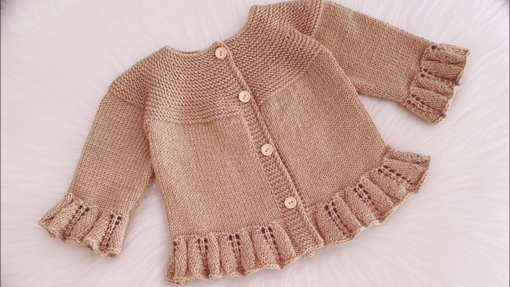 Blusa manga larga de niña a dos agujas