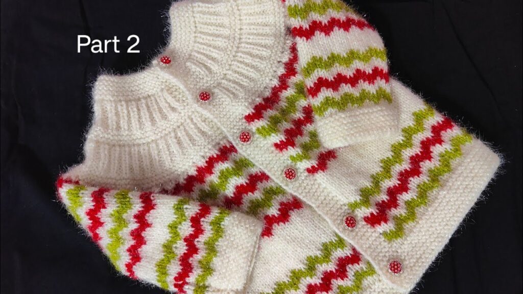 Cardigan colorido de bebes a dos agujas