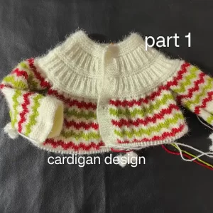 Cardigan colorido de bebes a dos agujas