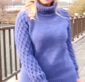 Sueter de dama a dos agujas