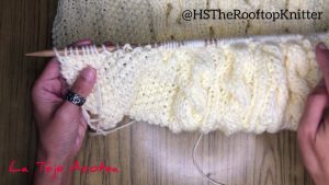 Jersey con trenzas o cables tejido a dos agujas cuello envolvente