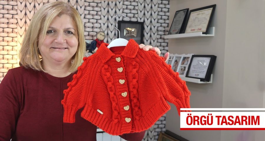 Poncho punto cadena de niñas a dos agujas