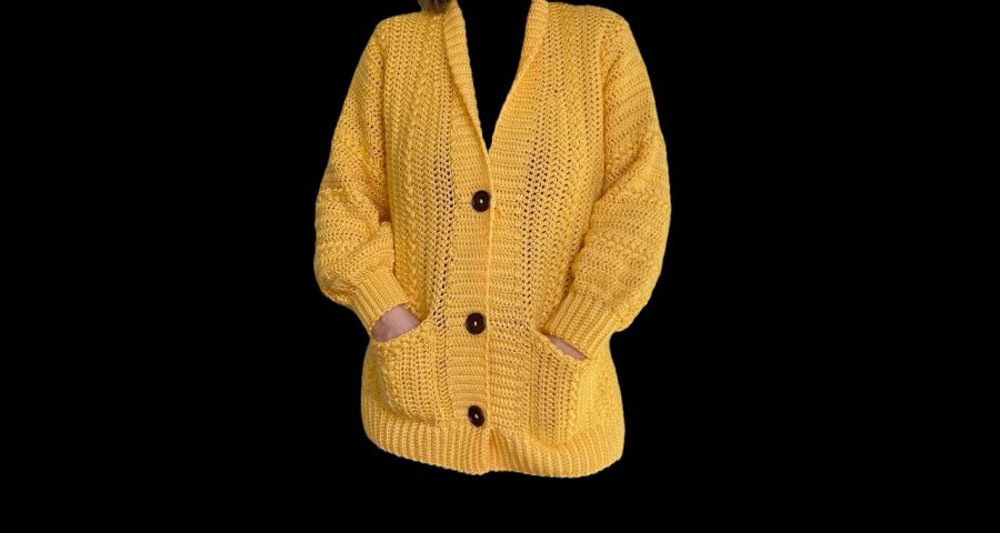 Suéter abierto a crochet para dama